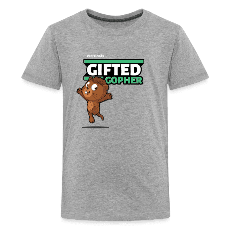 Gifted Gopher Character Comfort Kids Tee - heather gray