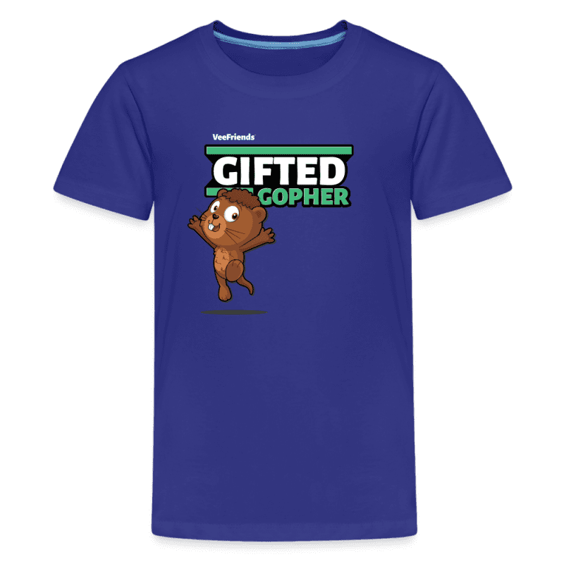 Gifted Gopher Character Comfort Kids Tee - royal blue