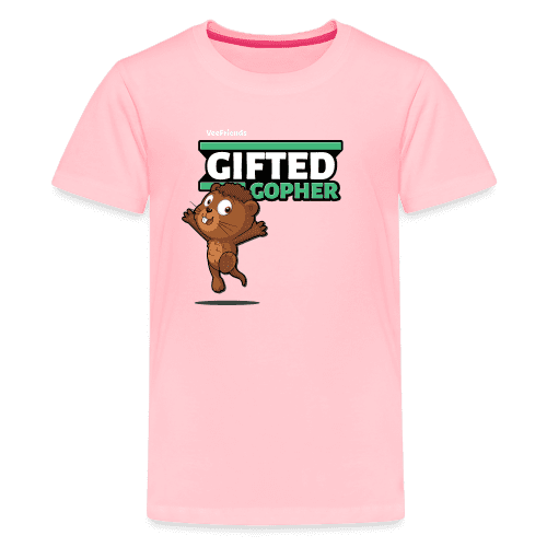 Gifted Gopher Character Comfort Kids Tee - pink