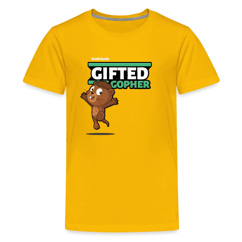 Gifted Gopher Character Comfort Kids Tee - sun yellow