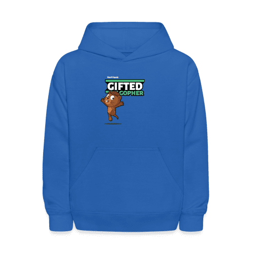 Gifted Gopher Character Comfort Kids Hoodie - royal blue