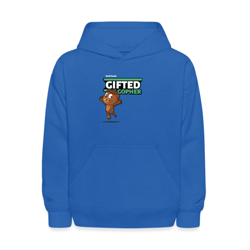 Gifted Gopher Character Comfort Kids Hoodie - royal blue