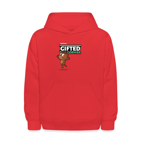 Gifted Gopher Character Comfort Kids Hoodie - red