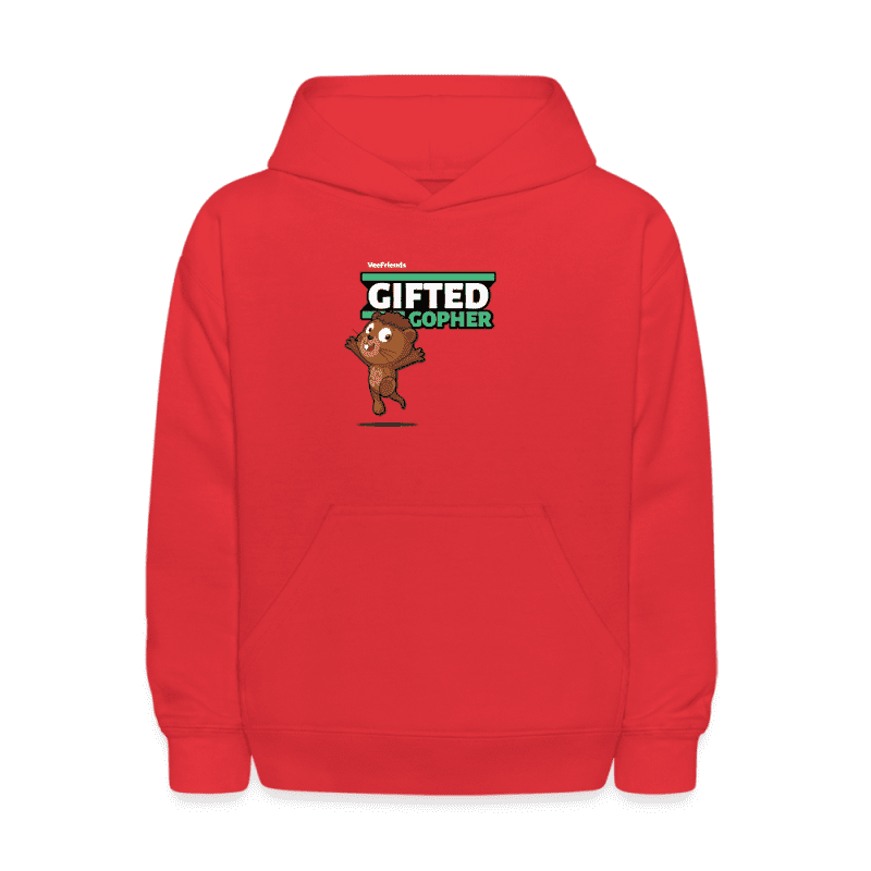 Gifted Gopher Character Comfort Kids Hoodie - red