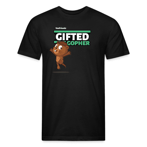 Gifted Gopher Character Comfort Adult Tee - black