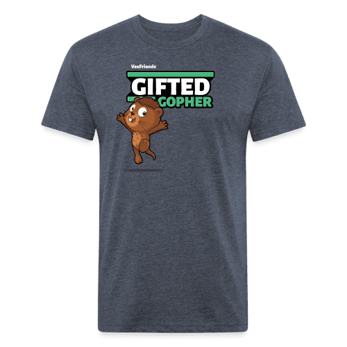 Gifted Gopher Character Comfort Adult Tee - heather navy