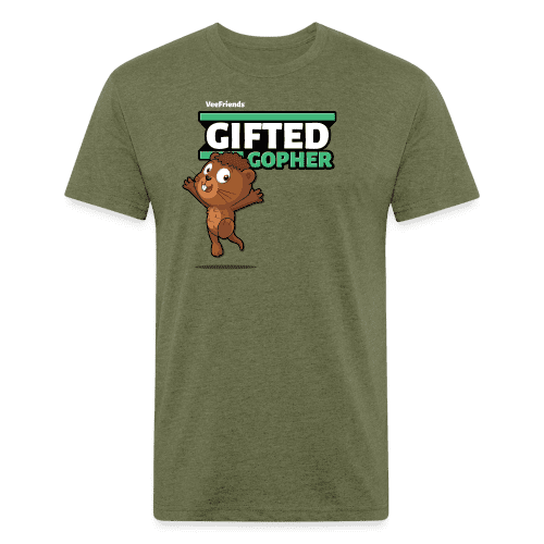 Gifted Gopher Character Comfort Adult Tee - heather military green