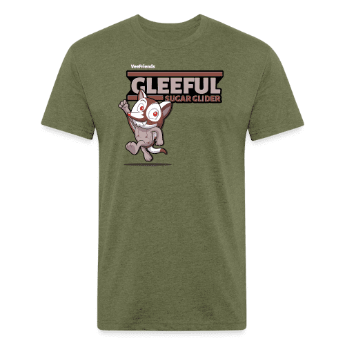 Gleeful Sugar Glider Character Comfort Adult Tee - heather military green