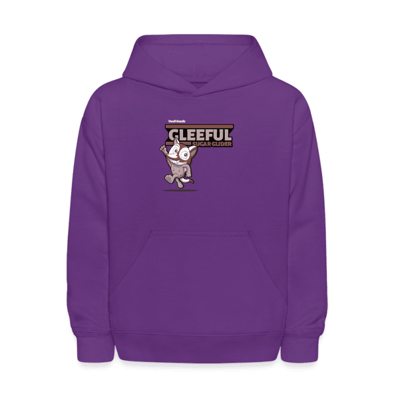 Gleeful Sugar Glider Character Comfort Kids Hoodie - purple