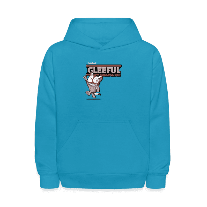 Gleeful Sugar Glider Character Comfort Kids Hoodie - turquoise