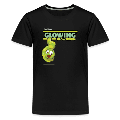 Glowing Glow Worm Character Comfort Kids Tee - black