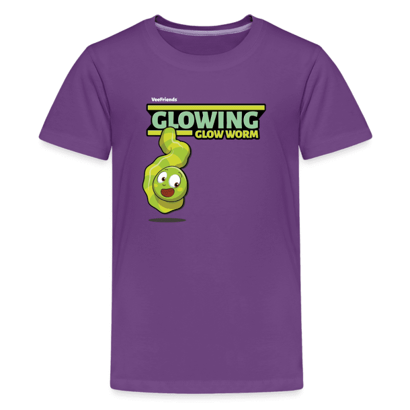 Glowing Glow Worm Character Comfort Kids Tee - purple