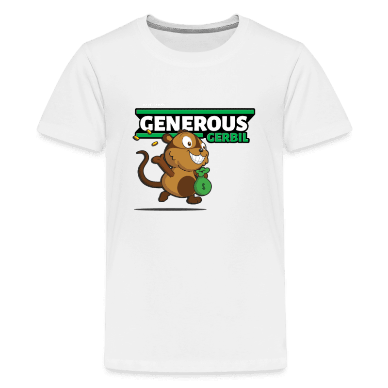 Generous Gerbil Character Comfort Kids Tee - white