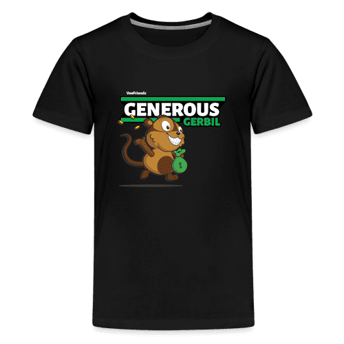 Generous Gerbil Character Comfort Kids Tee - black