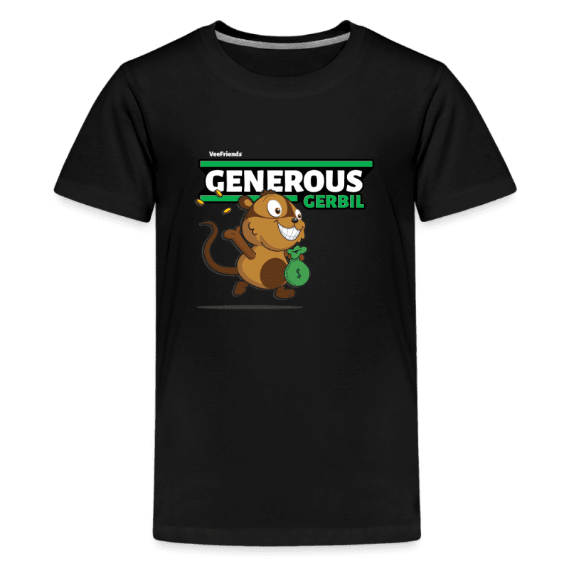 Generous Gerbil Character Comfort Kids Tee - black