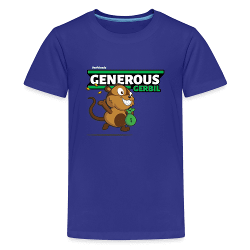 Generous Gerbil Character Comfort Kids Tee - royal blue