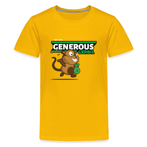 Generous Gerbil Character Comfort Kids Tee - sun yellow