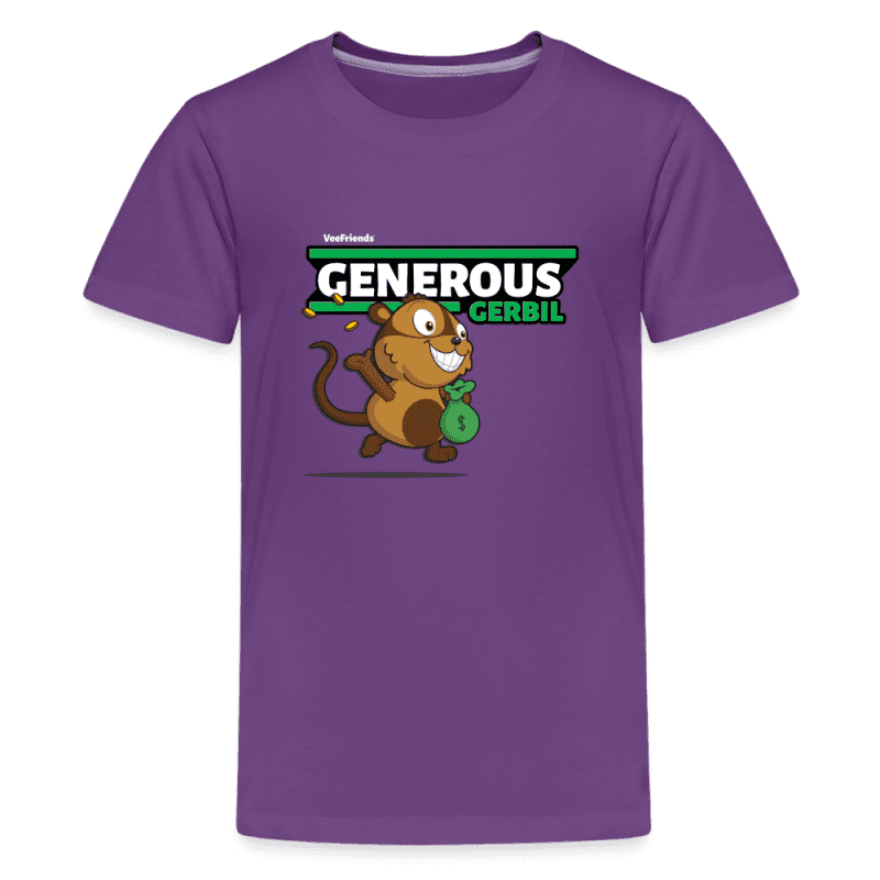 Generous Gerbil Character Comfort Kids Tee - purple