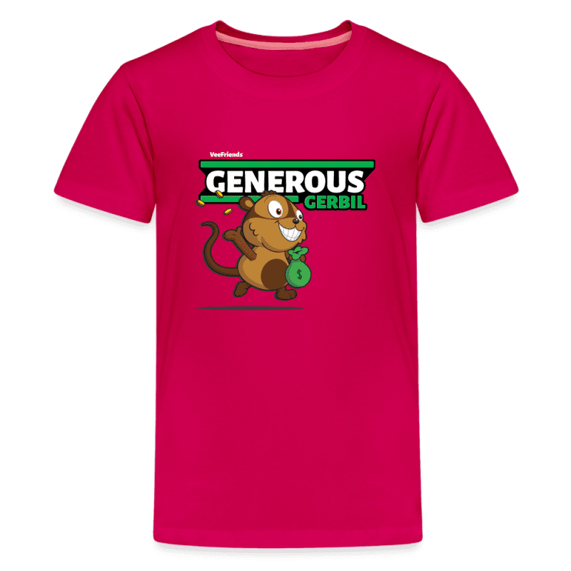 Generous Gerbil Character Comfort Kids Tee - dark pink