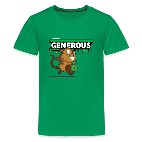 Generous Gerbil Character Comfort Kids Tee - kelly green