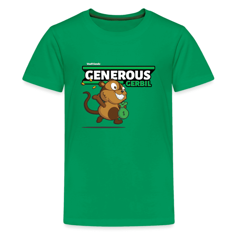 Generous Gerbil Character Comfort Kids Tee - kelly green