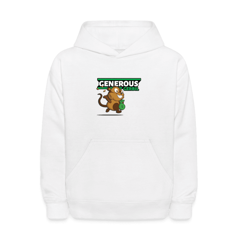 Generous Gerbil Character Comfort Kids Hoodie - white