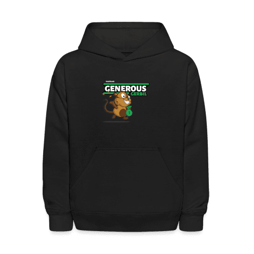 Generous Gerbil Character Comfort Kids Hoodie - black