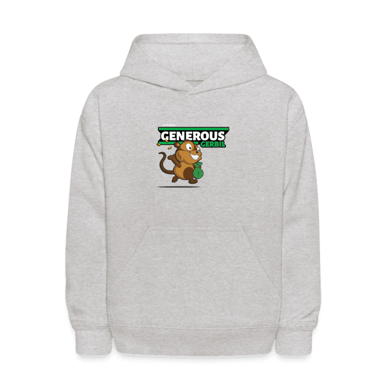 Generous Gerbil Character Comfort Kids Hoodie - heather gray