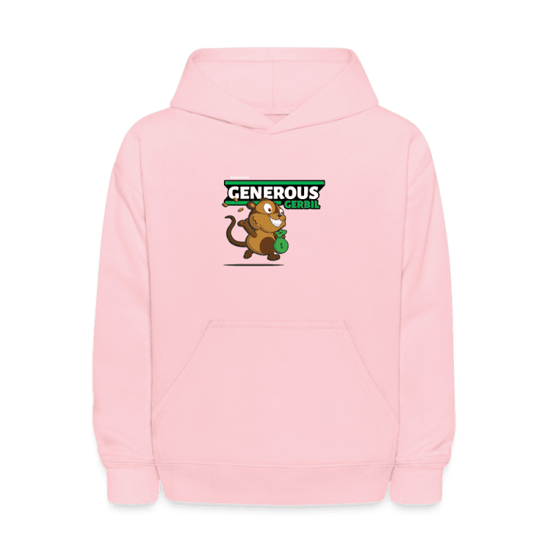 Generous Gerbil Character Comfort Kids Hoodie - pink