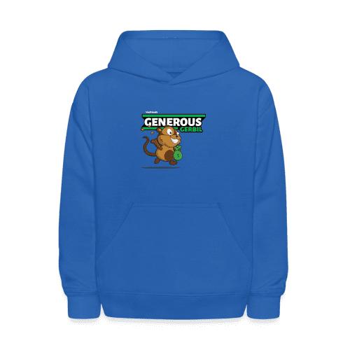 Generous Gerbil Character Comfort Kids Hoodie - royal blue