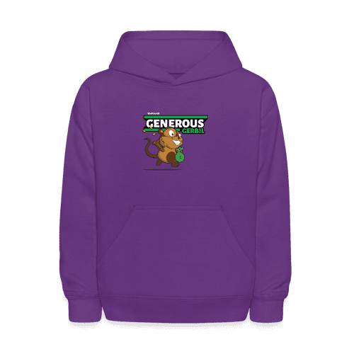 Generous Gerbil Character Comfort Kids Hoodie - purple