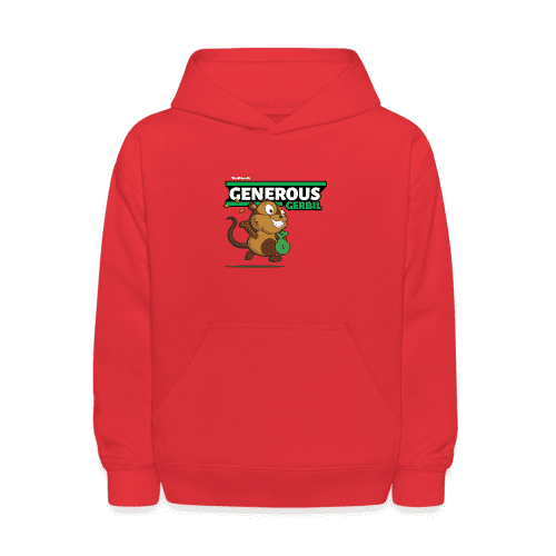 Generous Gerbil Character Comfort Kids Hoodie - red