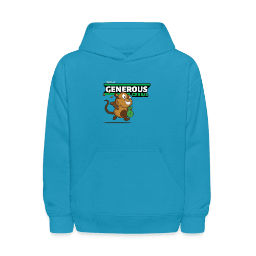 Generous Gerbil Character Comfort Kids Hoodie - turquoise