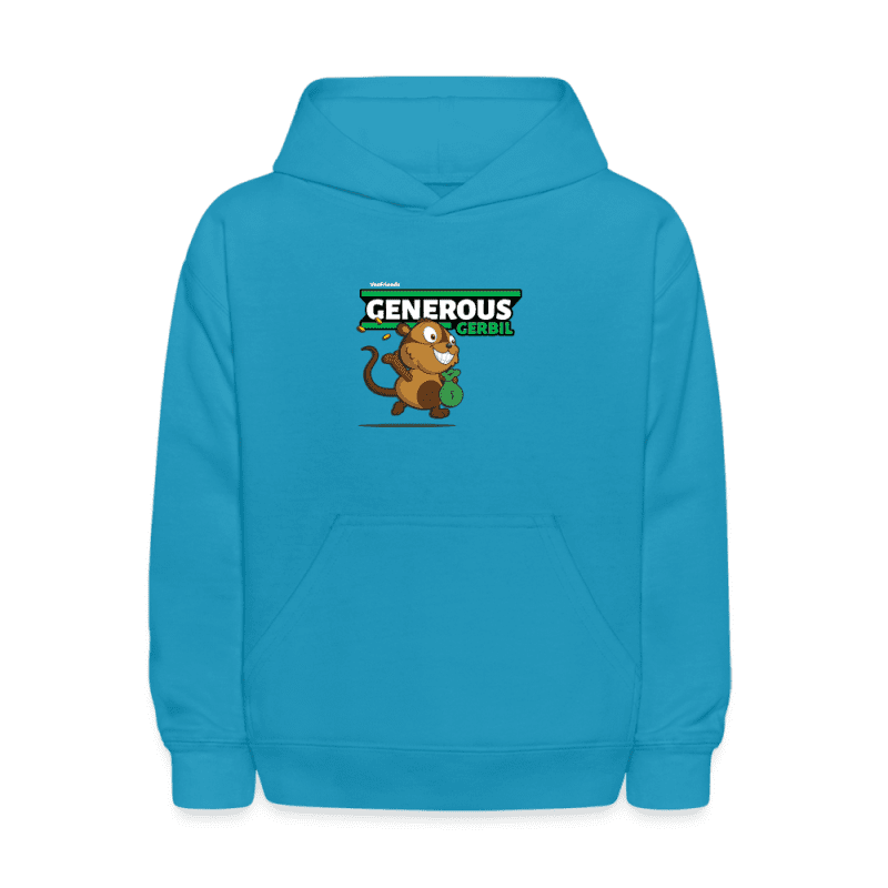 Generous Gerbil Character Comfort Kids Hoodie - turquoise