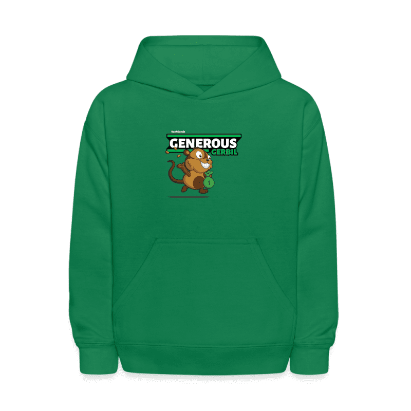 Generous Gerbil Character Comfort Kids Hoodie - kelly green