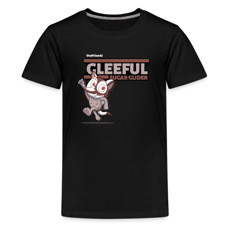 Gleeful Sugar Glider Character Comfort Kids Tee - black