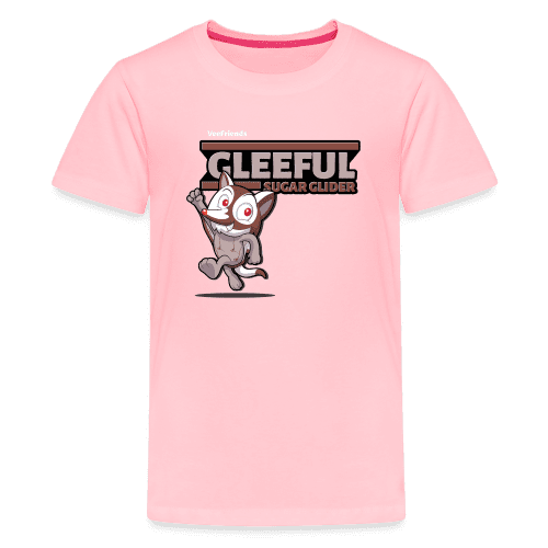 Gleeful Sugar Glider Character Comfort Kids Tee - pink