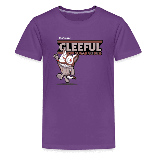 Gleeful Sugar Glider Character Comfort Kids Tee - purple