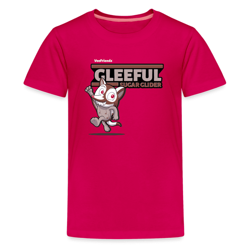 Gleeful Sugar Glider Character Comfort Kids Tee - dark pink