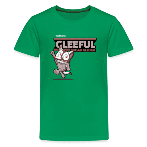 Gleeful Sugar Glider Character Comfort Kids Tee - kelly green