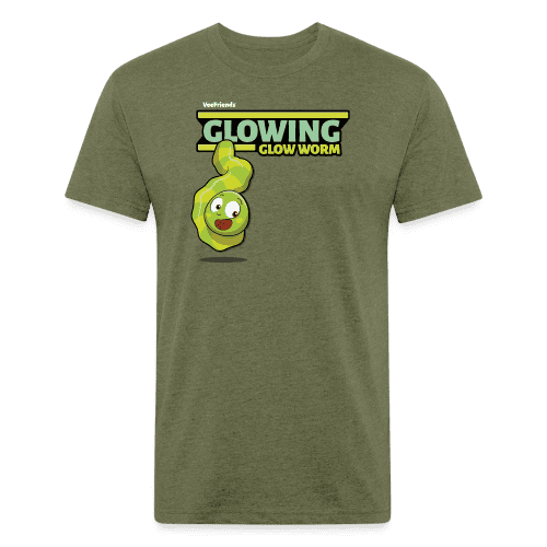 Glowing Glow Worm Character Comfort Adult Tee - heather military green