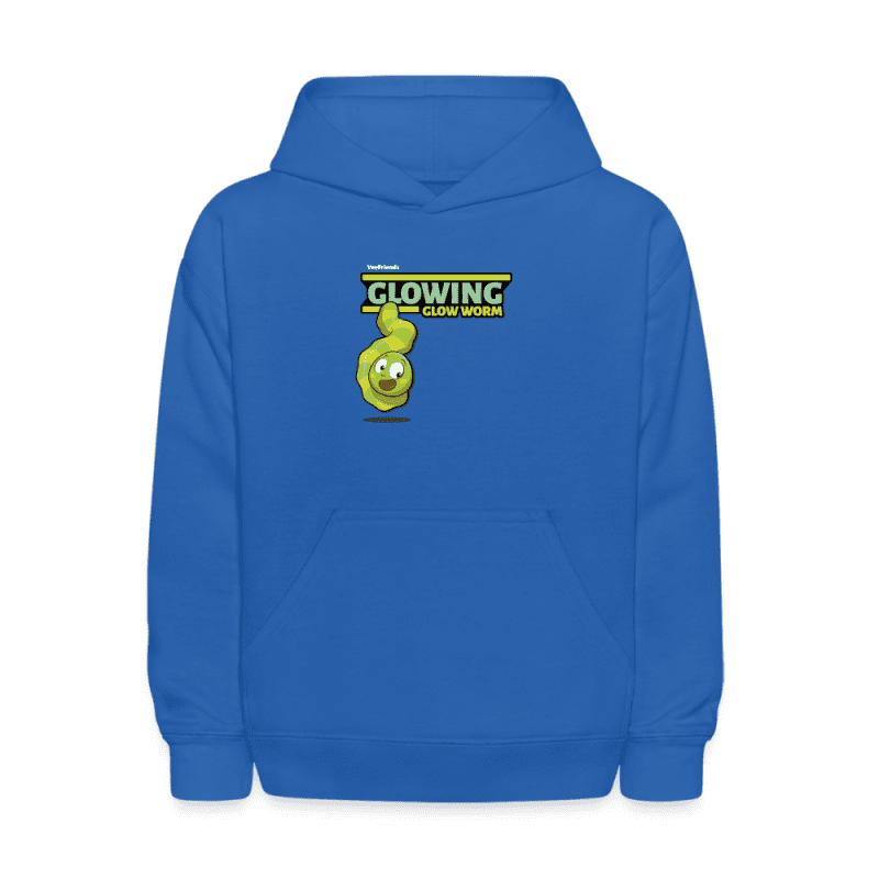 Glowing Glow Worm Character Comfort Kids Hoodie - royal blue