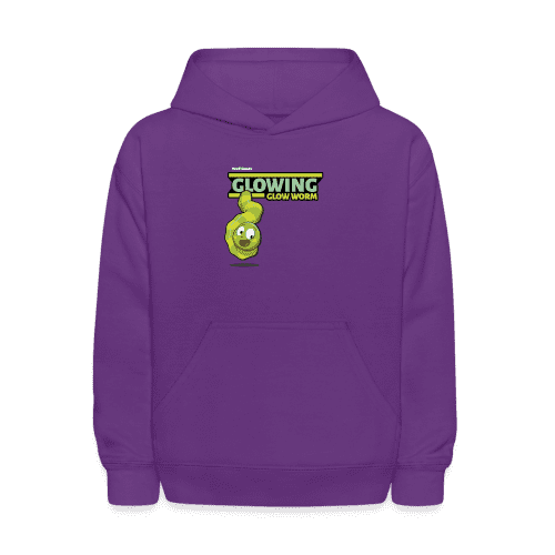 Glowing Glow Worm Character Comfort Kids Hoodie - purple