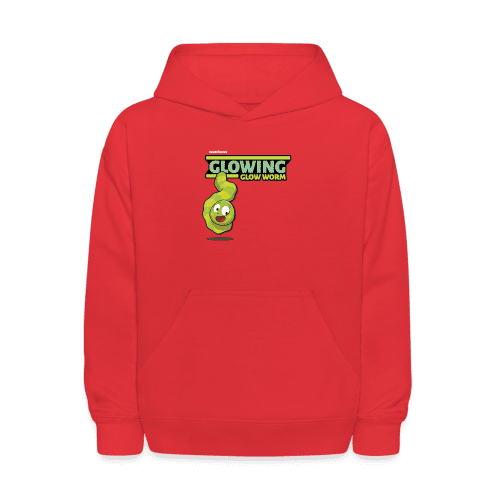 Glowing Glow Worm Character Comfort Kids Hoodie - red