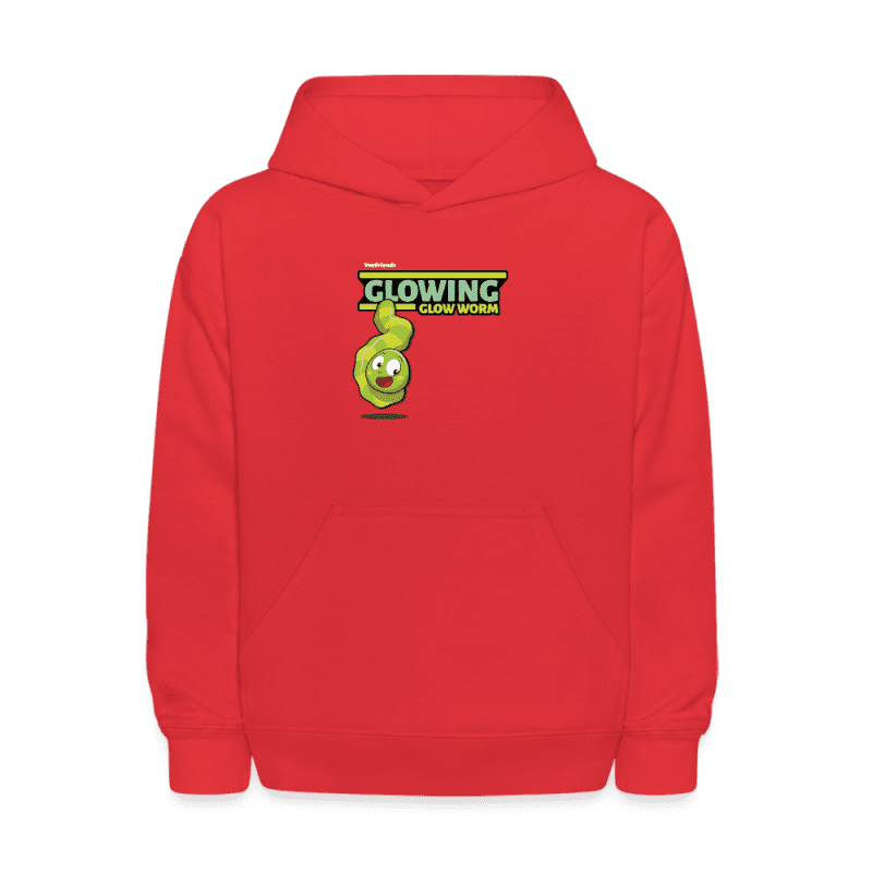 Glowing Glow Worm Character Comfort Kids Hoodie - red