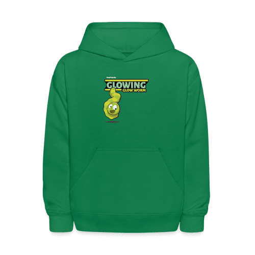 Glowing Glow Worm Character Comfort Kids Hoodie - kelly green