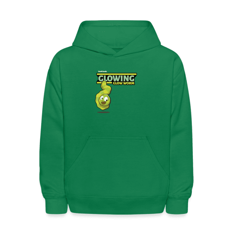 Glowing Glow Worm Character Comfort Kids Hoodie - kelly green