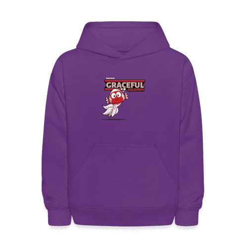 Graceful Goldfish Character Comfort Kids Hoodie - purple