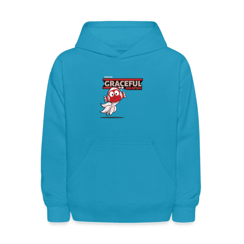 Graceful Goldfish Character Comfort Kids Hoodie - turquoise