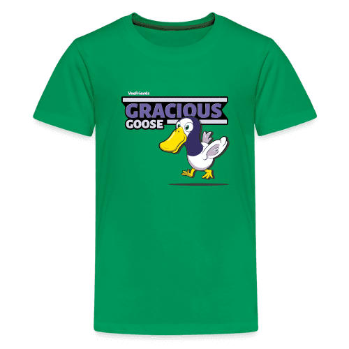 Gracious Goose Character Comfort Kids Tee - kelly green